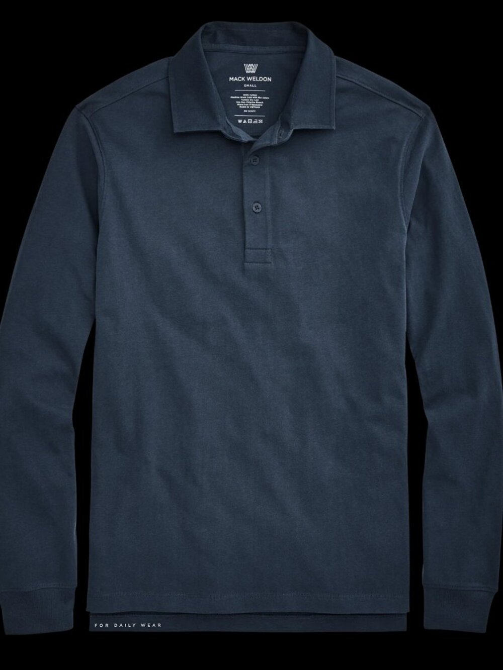 Mack Weldon Navy Rugby Long Sleeve Polo/20464